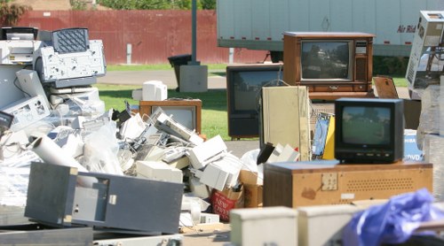 Professional waste clearance team at a construction site